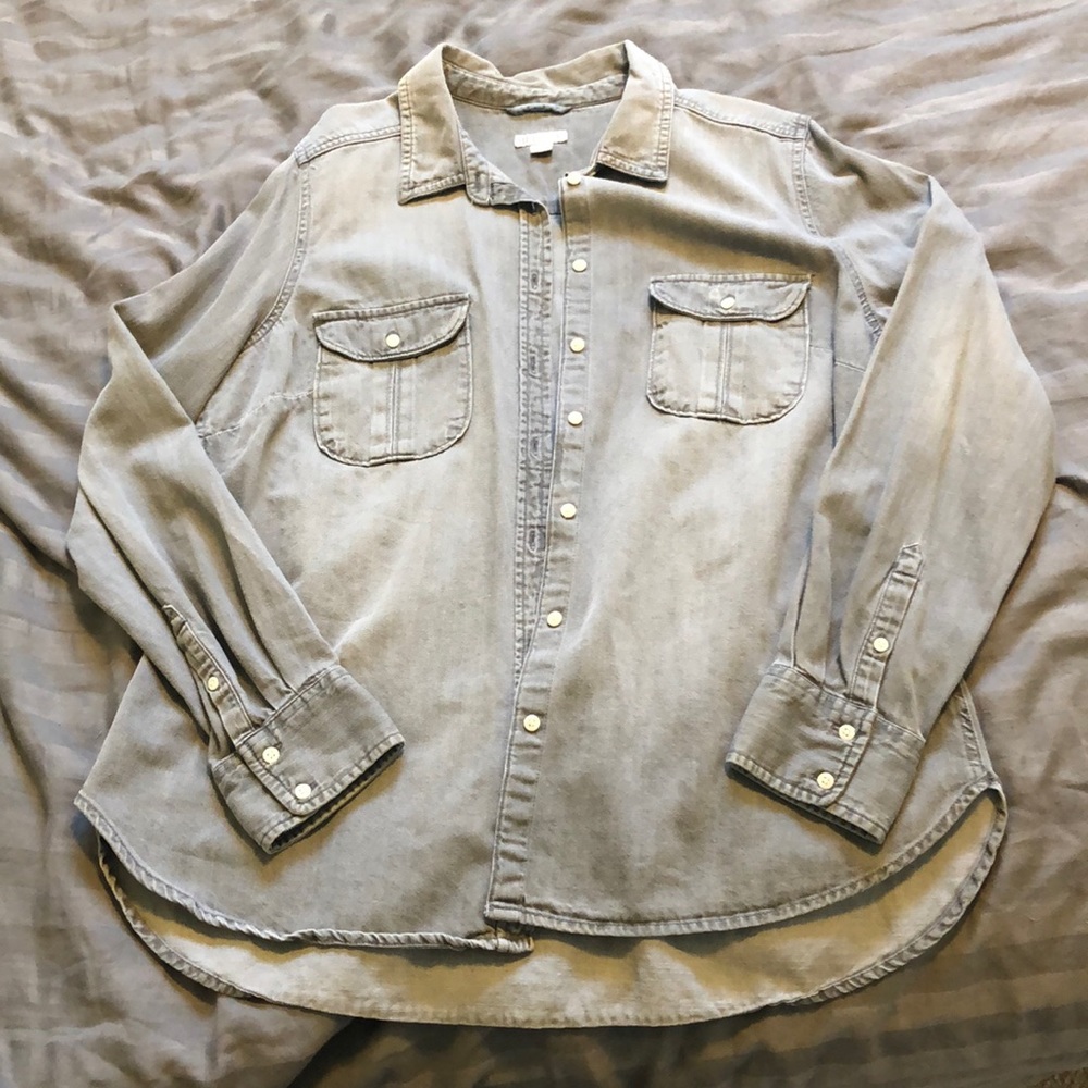 Grey Jean Button Down